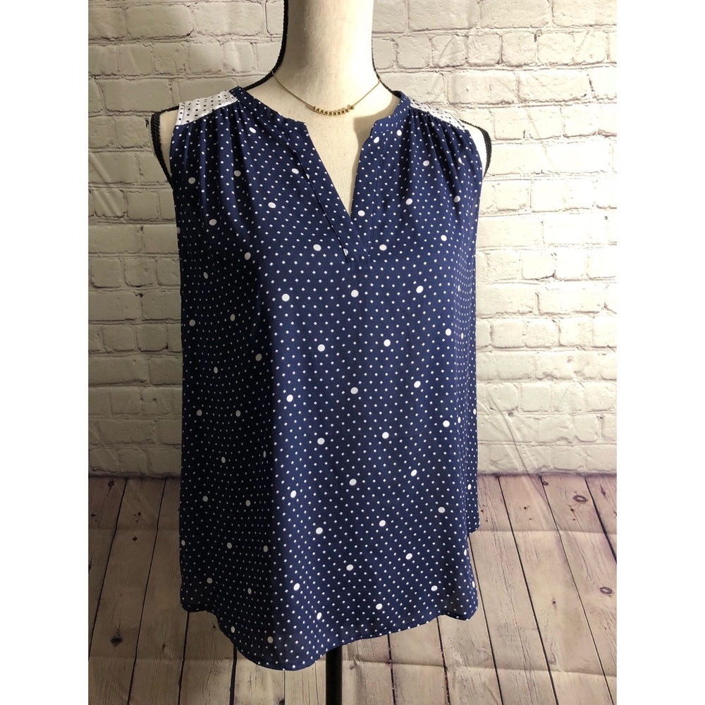 41 Hawthorn Stitch Fix Navy Blue And White Blouse